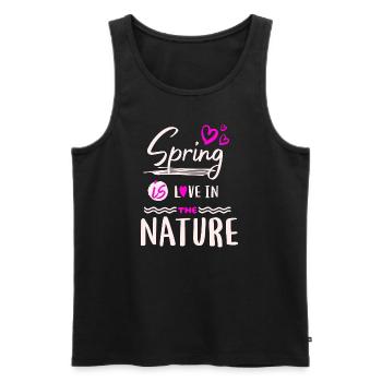 Spring is love in the nature - Men's Premium Organic Tank Top - black - Front - AI Model Male 178 light (178cm)