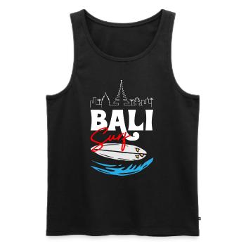 Bali Surfing - Men's Premium Organic Tank Top - black - Front - AI Model Male 178 light (178cm)