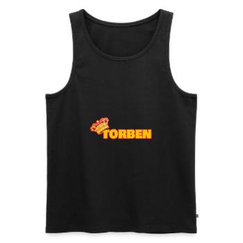 Krone für Torben - Männer Premium Bio Tank Top - Schwarz - Vorne - Michal (187cm)