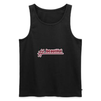 Style Hashtag beautiful - Männer Premium Bio Tank Top - Schwarz - Vorne - AI Model Male 178 light (178cm)