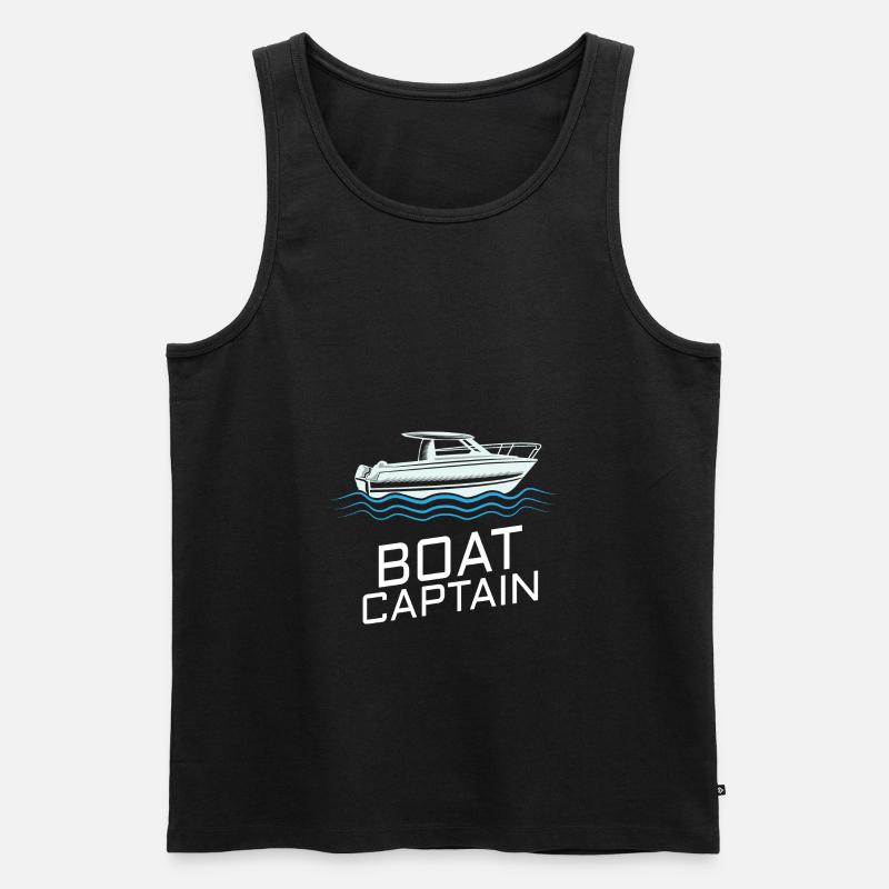 BOATING: Boat Captain - Männer Premium Bio Tank Top - Schwarz