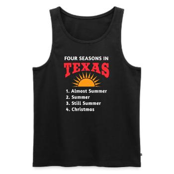 Texas Hot Weather Design für stolze Texaner - Männer Premium Bio Tank Top - Schwarz - Vorne - Michal (187cm)