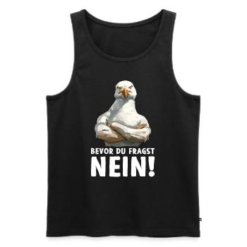 Seabird Avant que vous ne demandiez Non - Débardeur bio Premium Homme - noir - Devant - Michal (187cm)