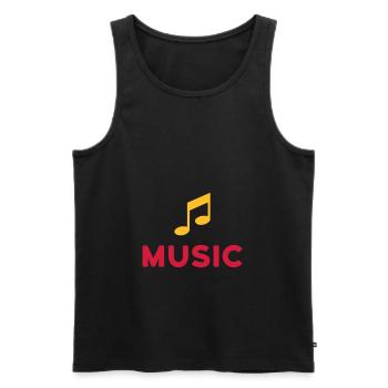 ★ Les couleurs de conception peuvent être modifiées ★ Musique (Remarque) - Débardeur bio Premium Homme - noir - Devant - Michal (187cm)