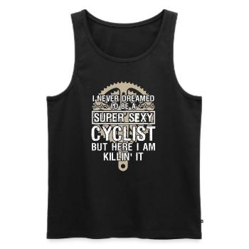 Cyclist Never Dreamed - Men's Premium Organic Tank Top - black - Front - Michal (187cm)