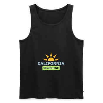★ couleurs de conception interchangeables ★ California Sunshine - Débardeur bio Premium Homme - noir - Devant - AI Model Male 178 light (178cm)