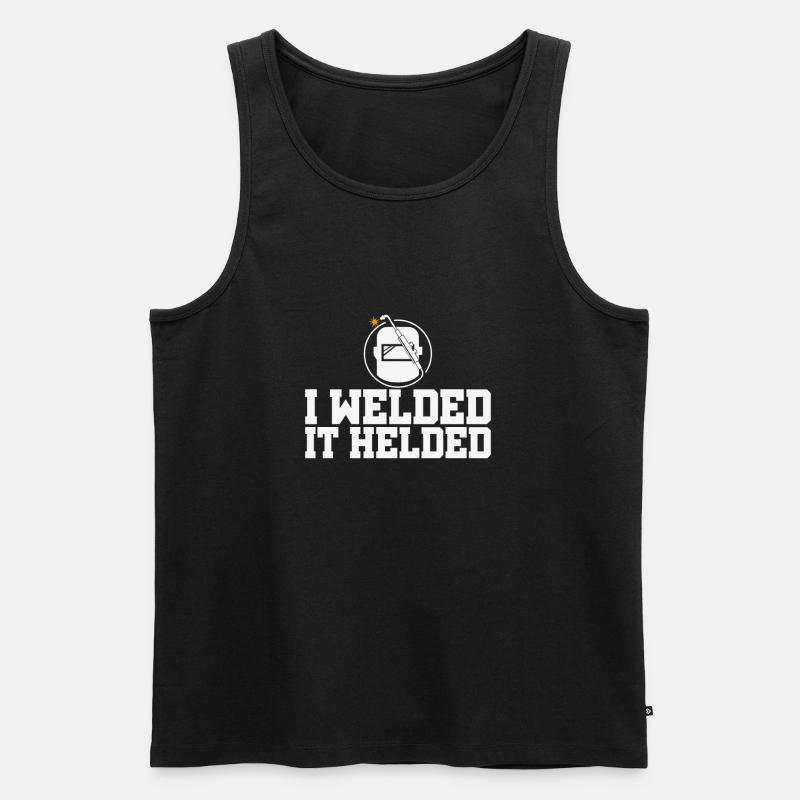 Funny Designs Welded It Helded - Männer Premium Bio Tank Top - Schwarz
