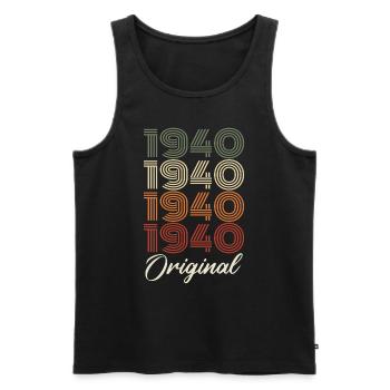 1940 Cadeau D'anniversaire Vintage Original 1940 - Débardeur bio Premium Homme - noir - Devant - Michal (187cm)