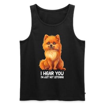 Zwergspitz - Männer Premium Bio Tank Top - Schwarz - Vorne - AI Model Male 178 light (178cm)