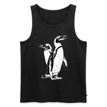 Penguin - Men's Premium Organic Tank Top - black - Front - Michal (187cm)
