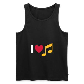 Ich liebe Musik (Herz, Note) - Männer Premium Bio Tank Top - Schwarz - Vorne - Michal (187cm)