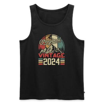 Vintage 2024 Retro Birthday Gift Born In 2024 - Men's Premium Organic Tank Top - black - Front - Michal (187cm)