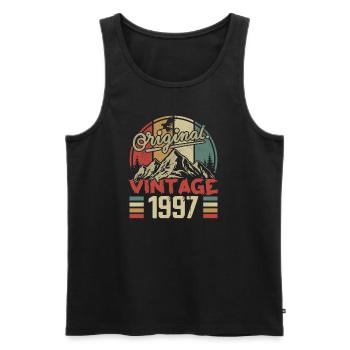 Vintage 1997 Retro Geburtstagsgeschenk Geboren 1997 - Männer Premium Bio Tank Top - Schwarz - Vorne - Michal (187cm)