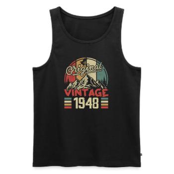 Vintage 1948 Retro Birthday Gift Born in 1948 - Men's Premium Organic Tank Top - black - Front - Michal (187cm)