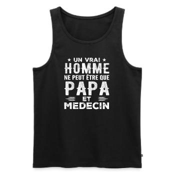 A Real Man Is Just a Dad and a Doctor - Men's Premium Organic Tank Top - black - Front - AI Model Male 178 light (178cm)