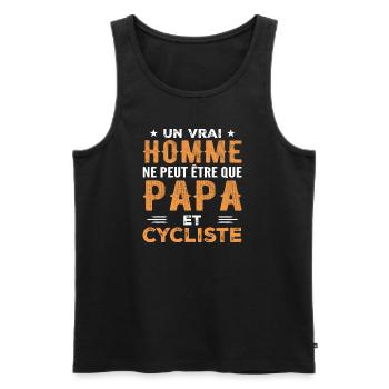 A Real Man Is Just a Dad and a Cyclist - Men's Premium Organic Tank Top - black - Front - Michal (187cm)