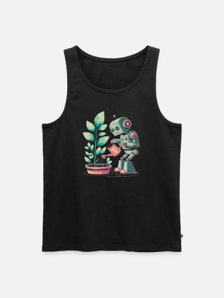 Robot qui arrose des plantes - Débardeur bio Premium Homme - noir