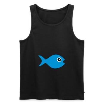 ★ Design colors changeable ★ Fish with googly eyes - Men's Premium Organic Tank Top - black - Front - AI Model Male 178 light (178cm)