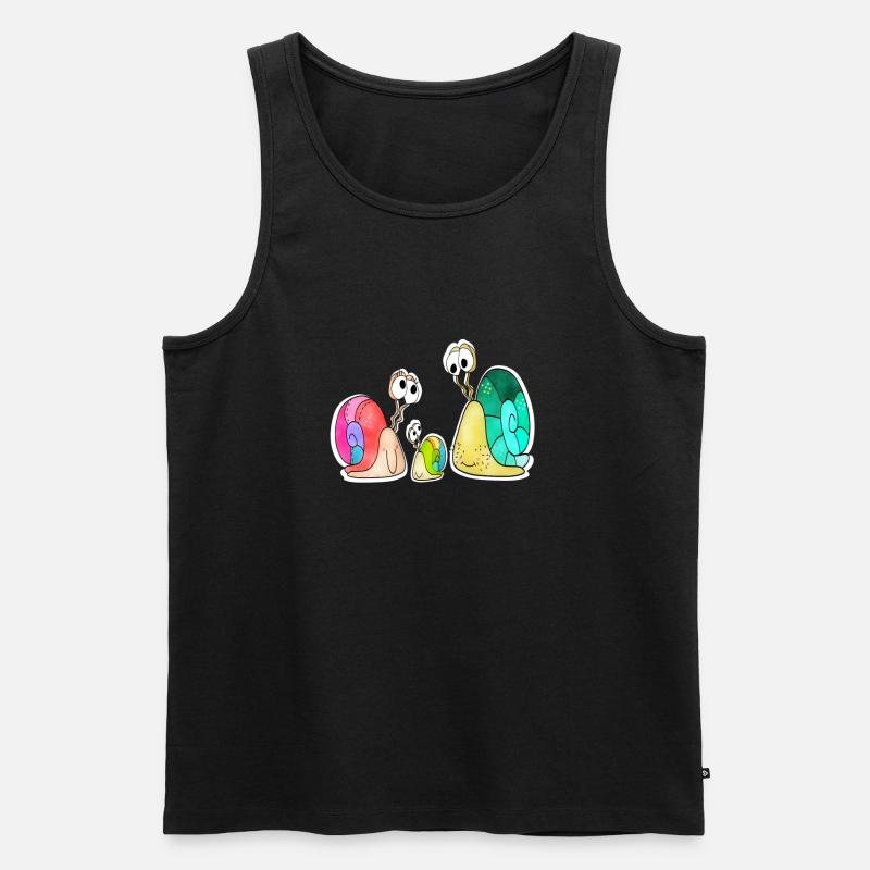 Schneckeneltern mit Kind - Männer Premium Bio Tank Top - Schwarz