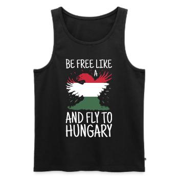 Ungarn Flagge Ungarische Fahne Balaton Hungary - Männer Premium Bio Tank Top - Schwarz - Vorne - AI Model Male 178 light (178cm)