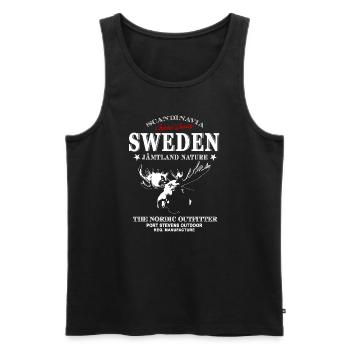 Suède - Elk - Débardeur bio Premium Homme - noir - Devant - AI Model Male 178 light (178cm)