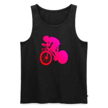 Vélo de route Cycliste de route Femmes Vélo de route Hommes - Débardeur bio Premium Homme - noir - Devant - Michal (187cm)