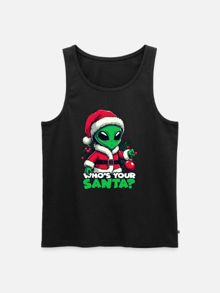 Santa Alien - Männer Premium Bio Tank Top - Schwarz