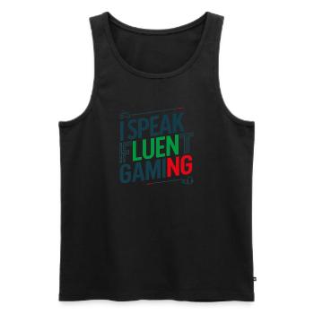 I Speak Fluent Gaming - Funny Gamer - Men's Premium Organic Tank Top - black - Front - Michal (187cm)