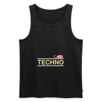 ★ Designfarben änderbar ★ Technomaus (Maus) - Männer Premium Bio Tank Top - Schwarz - Vorne - Michal (187cm)
