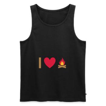 J’adore le feu de camp - Débardeur bio Premium Homme - noir - Devant - AI Model Male 178 light (178cm)