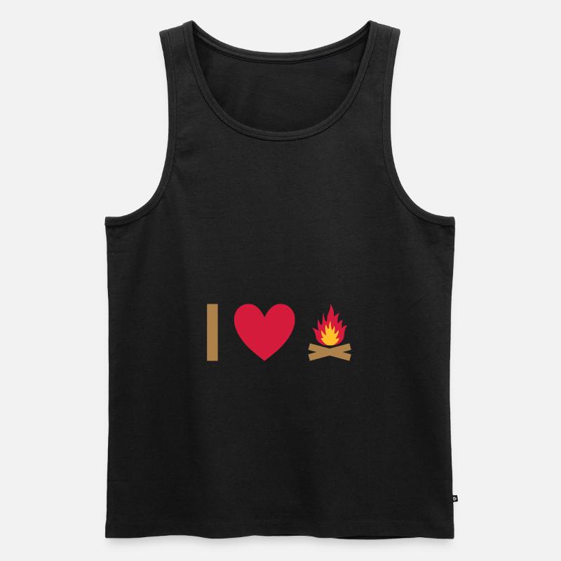 Ich liebe Lagerfeuer - Männer Premium Bio Tank Top - Schwarz