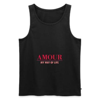 Amour, mon mode de vie (ligne) - Débardeur bio Premium Homme - noir - Devant - AI Model Male 178 light (178cm)