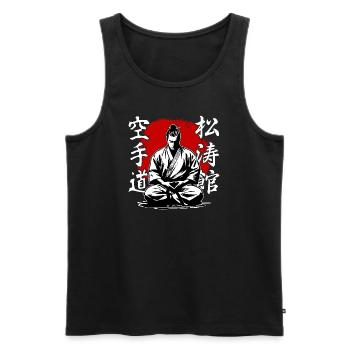 Samouraï Shotokan Karaté Style Arts Martiaux - Débardeur bio Premium Homme - noir - Devant - Michal (187cm)