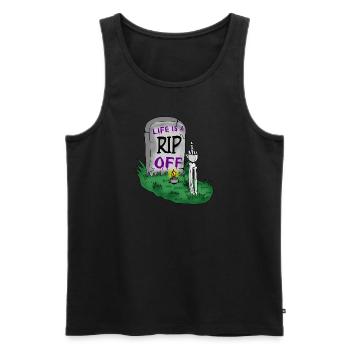 Rip Off Dark Humor Halloween Grave Cemetry Sarcasm - Men's Premium Organic Tank Top - black - Front - Michal (187cm)