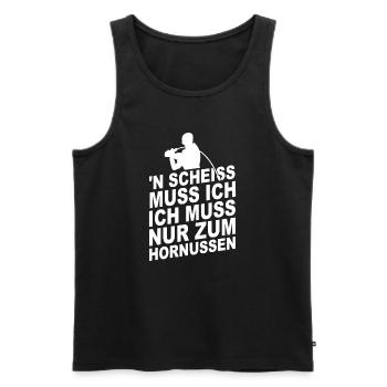 N scheiss muss ich ich muss nur zum Hornussen - Männer Premium Bio Tank Top - Schwarz - Vorne - Michal (187cm)