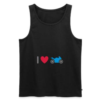 ★ Designfarben änderbar ★ Ich liebe Motorräder - Männer Premium Bio Tank Top - Schwarz - Vorne - AI Model Male 178 light (178cm)