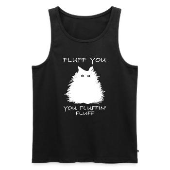 Flausch dich, du Flaum, Flaum | Katze, Katzenliebe - Männer Premium Bio Tank Top - Schwarz - Vorne - AI Model Male 178 light (178cm)