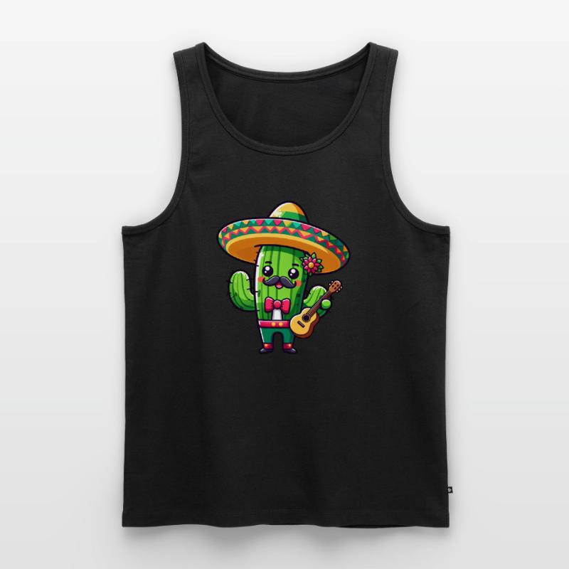 Cinco de Mayo Cactus Mariachi Guitariste Débardeur bio Premium Homme