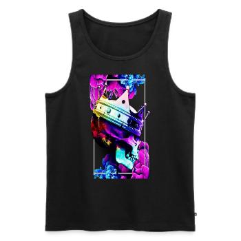 Schädel - Männer Premium Bio Tank Top - Schwarz - Vorne - Michal (187cm)