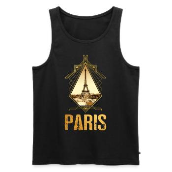 Paris Frankreich Stadt Skyline Gold Heimat Liebe - Männer Premium Bio Tank Top - Schwarz - Vorne - Michal (187cm)