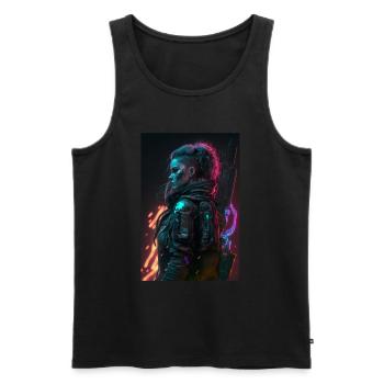 Girls from the future - Men's Premium Organic Tank Top - black - Front - Michal (187cm)