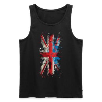 Grunge Union Jack - Männer Premium Bio Tank Top - Schwarz - Vorne - Michal (187cm)
