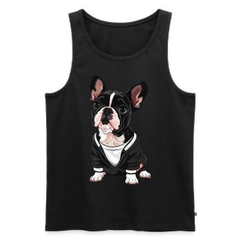 Niedliche Bulldogge Mops Hund - Männer Premium Bio Tank Top - Schwarz - Vorne - Michal (187cm)