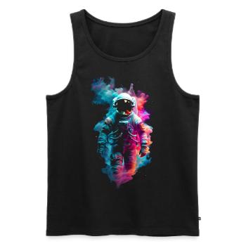 Astronaute parmi les couleurs du cosmos ✨ - Débardeur bio Premium Homme - noir - Devant - AI Model Male 178 light (178cm)