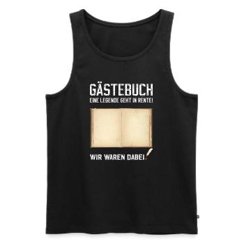 Gästebuch Ruhestand Rente Abschied Letzter Arbeits - Männer Premium Bio Tank Top - Schwarz - Vorne - Michal (187cm)