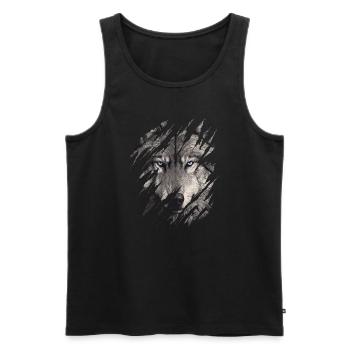 Wolf Scratch Marks Claws Wild Wolves Wilderness Howl - Men's Premium Organic Tank Top - black - Front - AI Model Male 178 light (178cm)