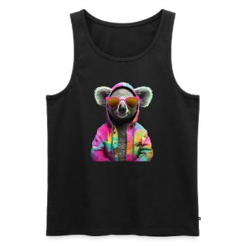 Koala mit Sonnenbrille Bunt Coole Koalabär - Männer Premium Bio Tank Top - Schwarz - Vorne - AI Model Male 178 light (178cm)