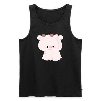 Couple de vaches - Débardeur bio Premium Homme - noir - Devant - Michal (187cm)