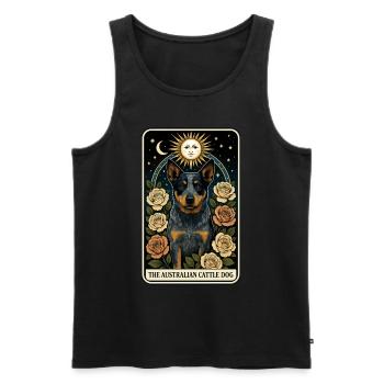 Australischer Rinderhund - Männer Premium Bio Tank Top - Schwarz - Vorne - AI Model Male 178 light (178cm)