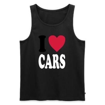 I love CARS - Men's Premium Organic Tank Top - black - Front - AI Model Male 178 light (178cm)